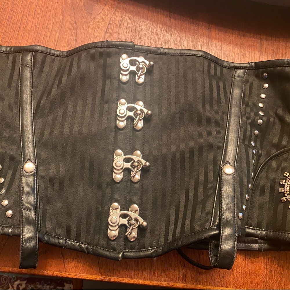 Black Corset with Silver Accents